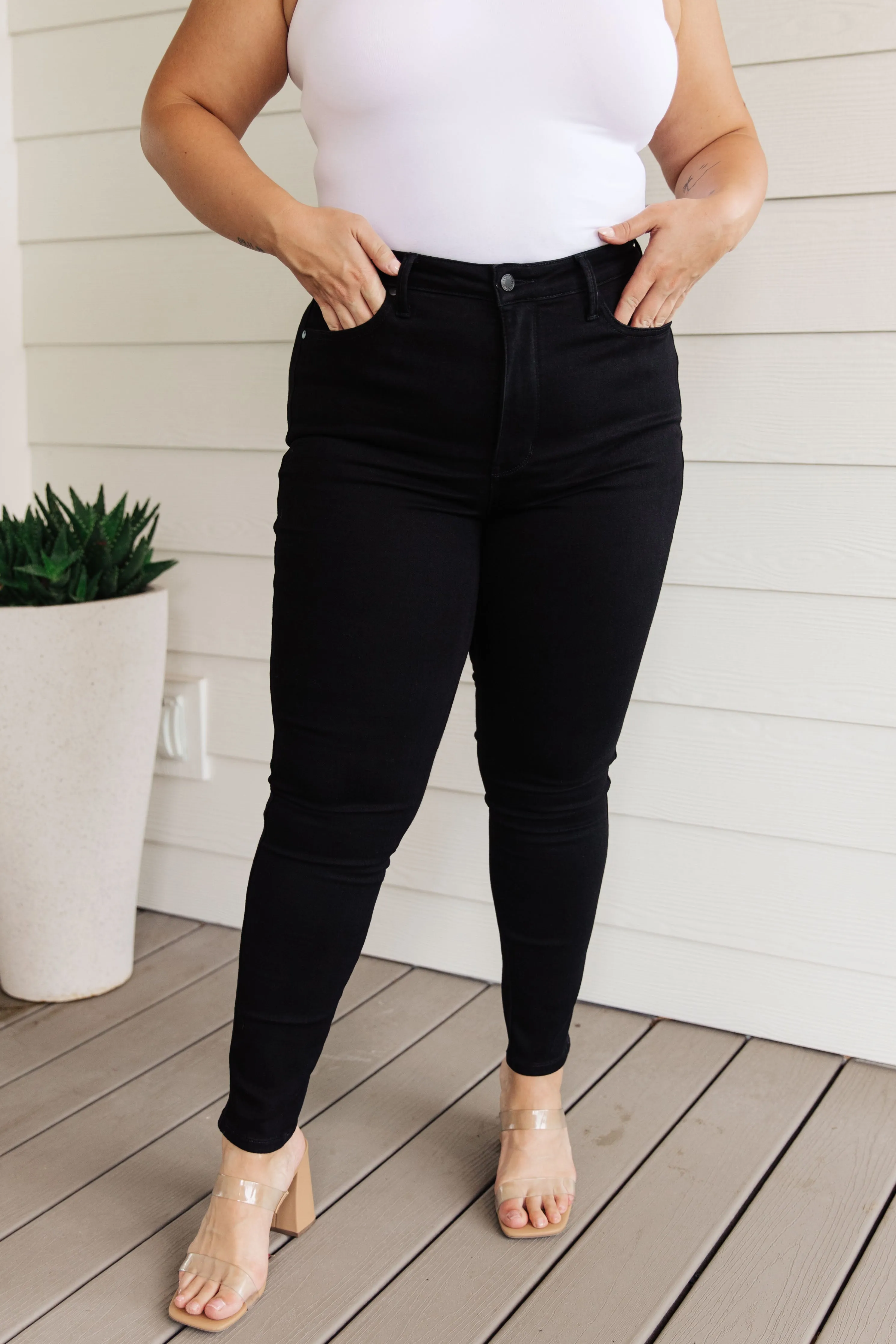 Audrey High Rise Control Top Classic Skinny Jeans in Black-- Use the code SPRINGJB for 20% off!