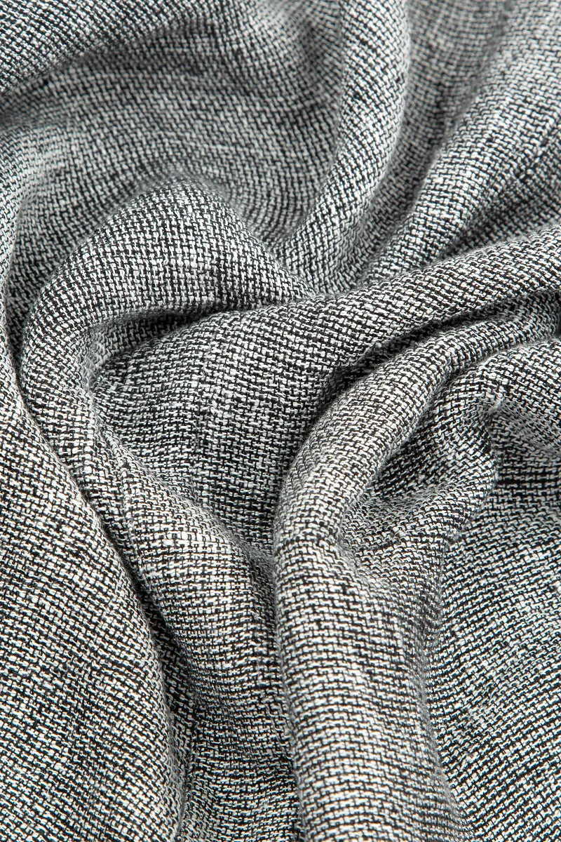 Cropped Grey Mélange Linen Trousers