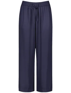 Cropped Leisure Trousers - Navy
