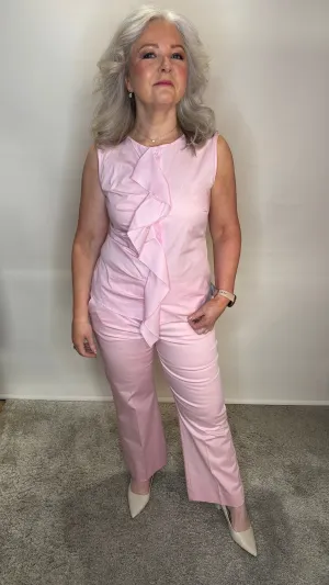 Elegant Cropped Trousers - Soft Pink