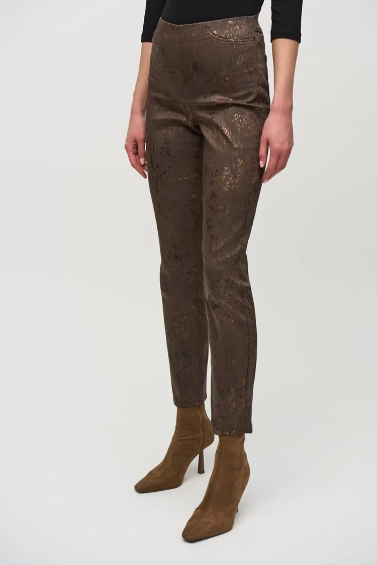 Foiled Animal Print Slim Pants