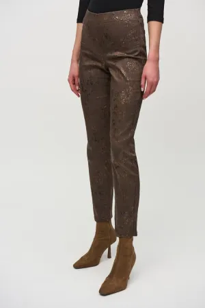 Foiled Animal Print Slim Pants