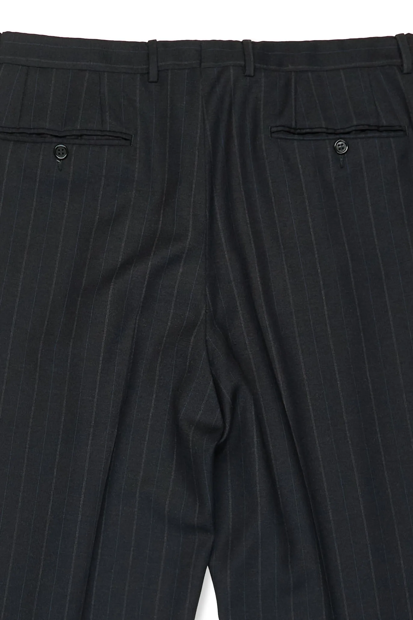 Lanvin Charcoal with Blue Stripe Wool DB Suit